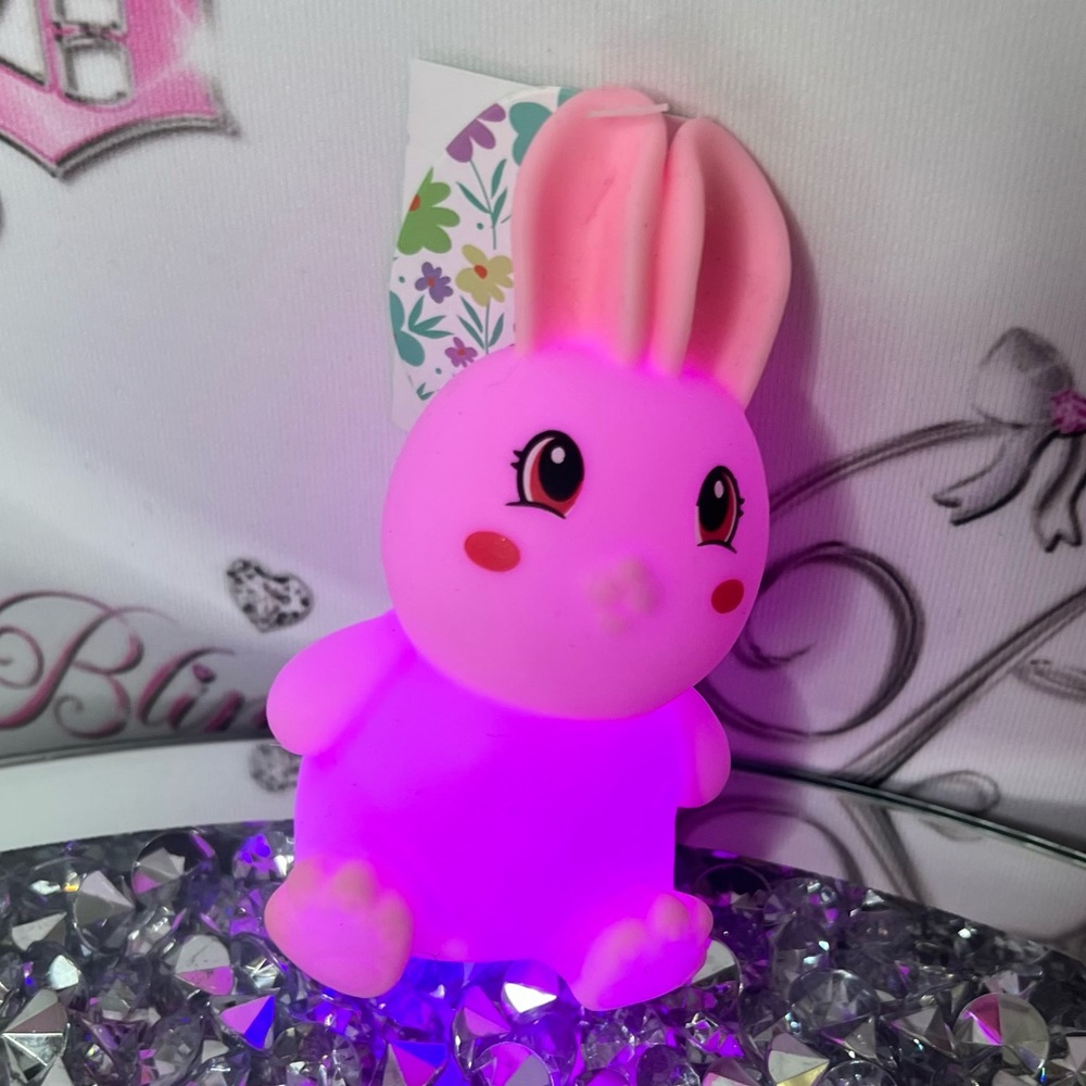 Squishy light up bunny rabbit toy Cute Pink Bunny Squishy Toy
